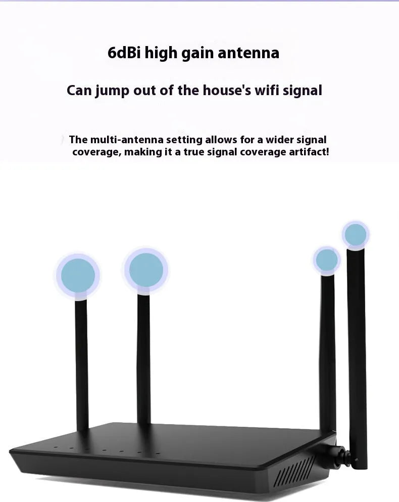 Portable 300 metre home WiFi router in bare metal housing with 5 network ports