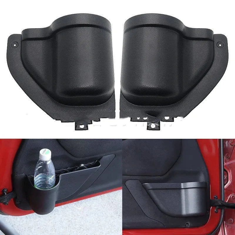 Jeep Wrangler black ABS door storage box for 2011-2020 JK and JL model interiors