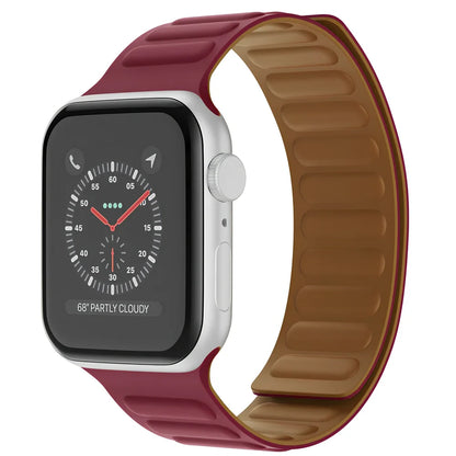 45g silicone magnetic watch strap in multiple colours showing magnetic closure mechanism