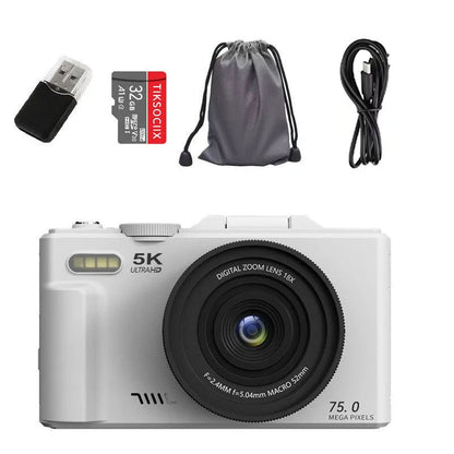 Compact CCD digital camera with Full HD screen and WiFi transmission, 11.5cm x 4.6cm x 6.95cm, in black, pink or white.