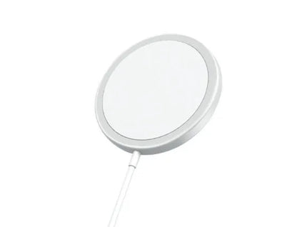 Magsafe magnetic wireless charger in silver metal for iPhone 12 and 13 series with 9V output