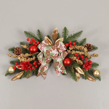 Upside down Christmas garland ornament in American country style, showing plastic construction and optional integrated lights.