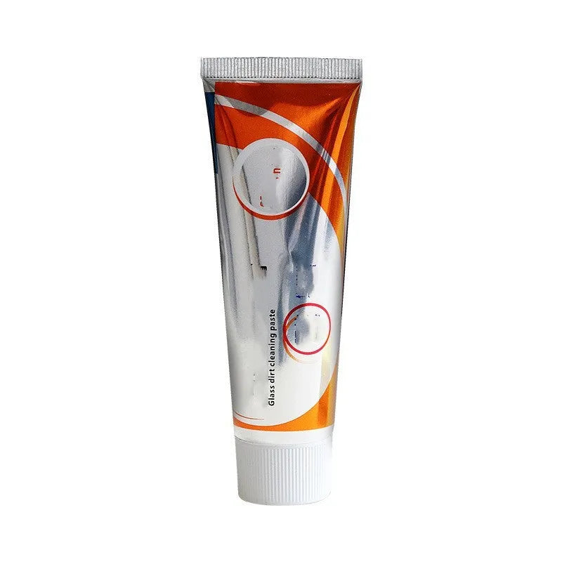 Car windshield scavenging agent white paste in 65ml container with spong mop applicator for oil stain removal