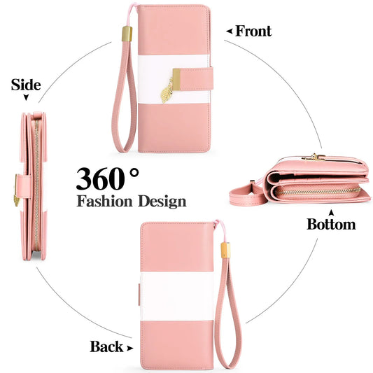 Anti-theft PU leather handbag with lock closure showing 19.5cm compact design