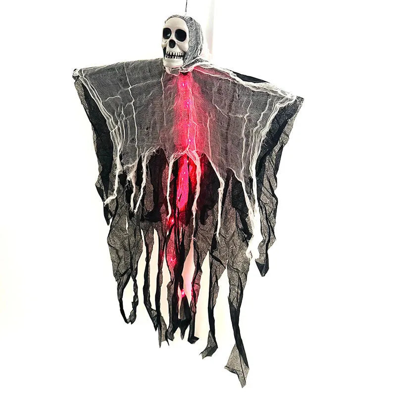 85cm Halloween hanging ghost skull skeleton prop in colour, purple, red, or warm colour for indoor outdoor yard party decoration