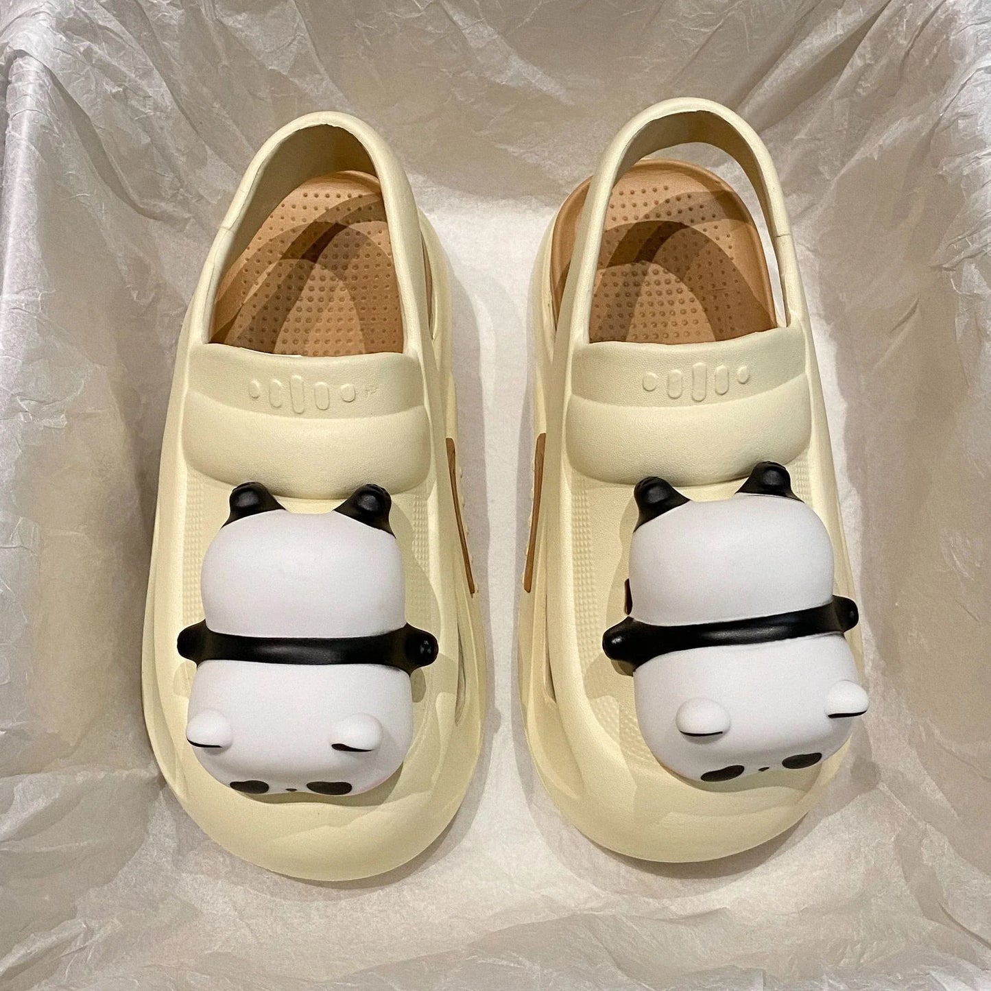 Cozy Panda Night Light Slippers with a charming panda design, built-in night light, and comfortable EVA construction
