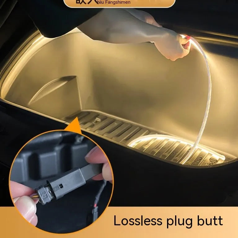 Tesla Model 3 and Y front ambient lighting kit with soft silicone LED strip in three colour options