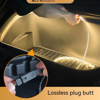 Tesla Model 3 and Y front ambient lighting kit with soft silicone LED strip in three colour options
