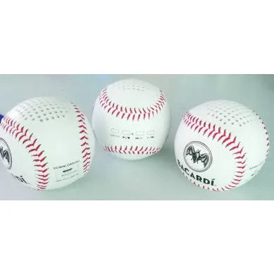 Baseball home design Bluetooth speaker in green colour showing front grille and USB port