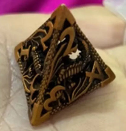 Hollow Pure Copper Electroplating Dice Set for DND in various colors