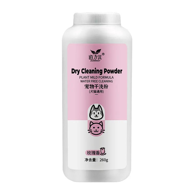 Pet eye dirt dry cleaning powder 260g in lemon rose mint scents with non-woven fabric