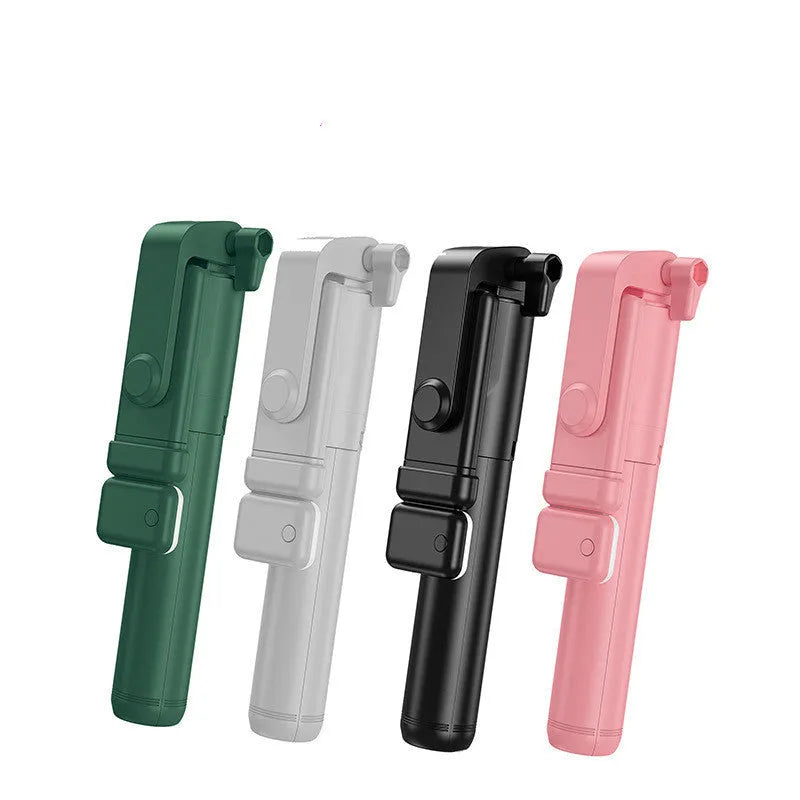 Bluetooth selfie stick with 360-degree rotation and integrated tripod in black colour