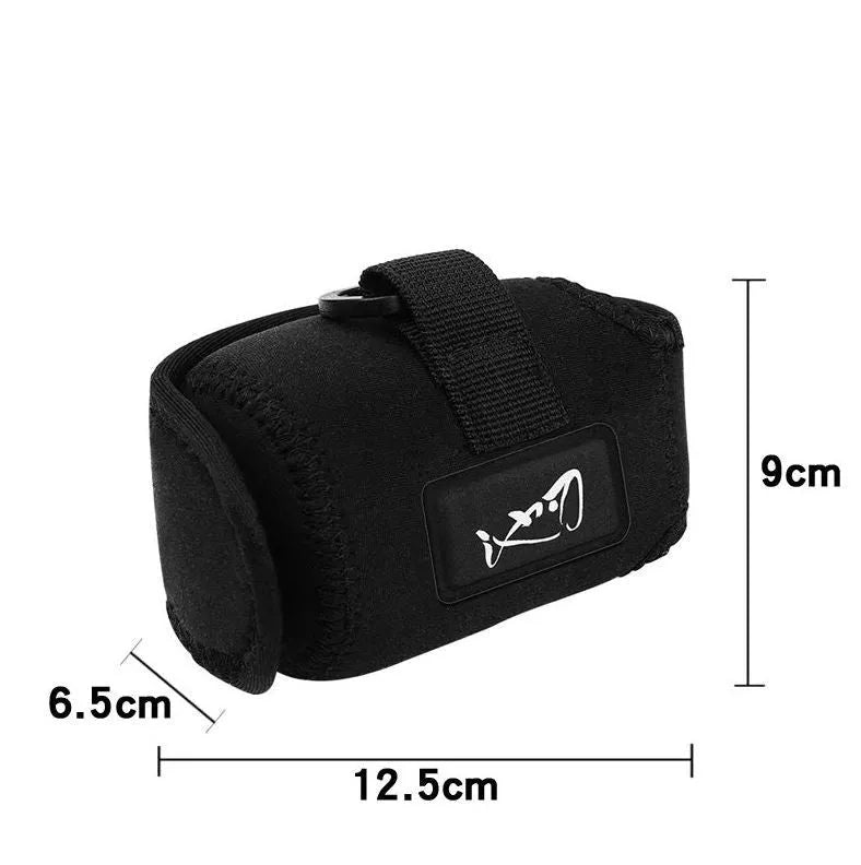 Black waterproof polymer fishing gear protective cover for universal wheel types