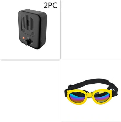 Ultrasonic anti-barking device for dogs with automatic 50-foot detection, suitable for outdoor mounting