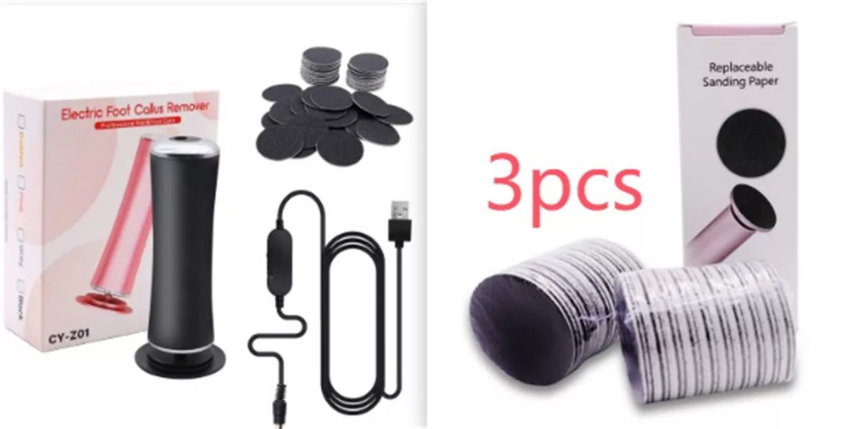 Electric Foot Callus Remover with adjustable speed and 360-degree rotation for effective foot care