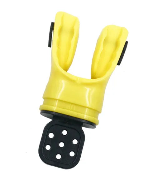 Plastic-free 110mm silicone diving mouthpiece in various solid and transparent colours.