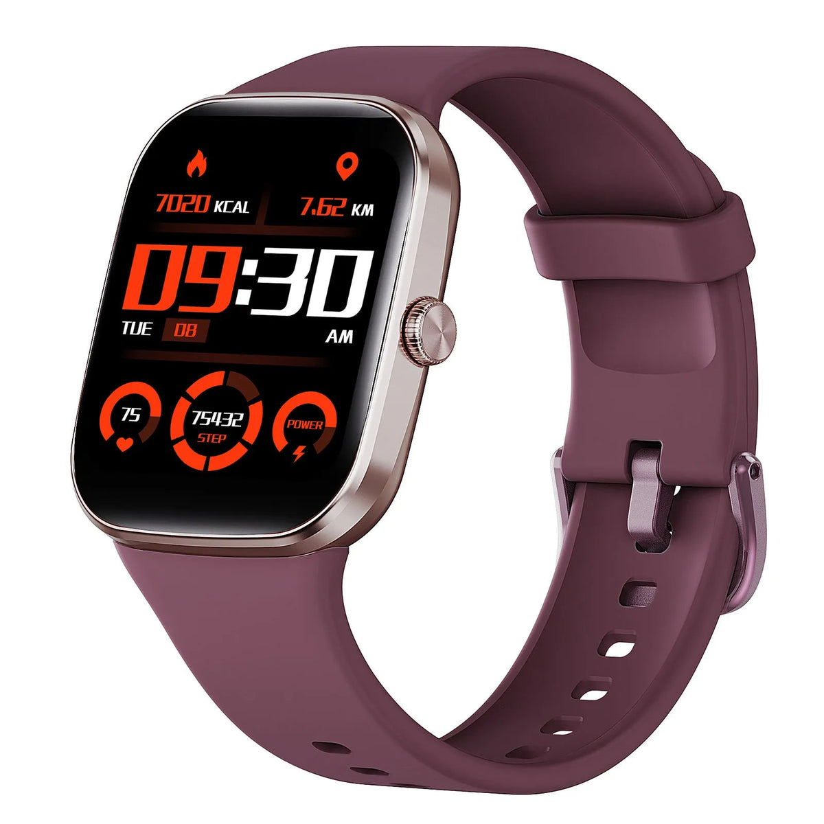 Bluetooth smart sports watch with TFT screen, heart rate and sleep monitoring, shown in five colour options
