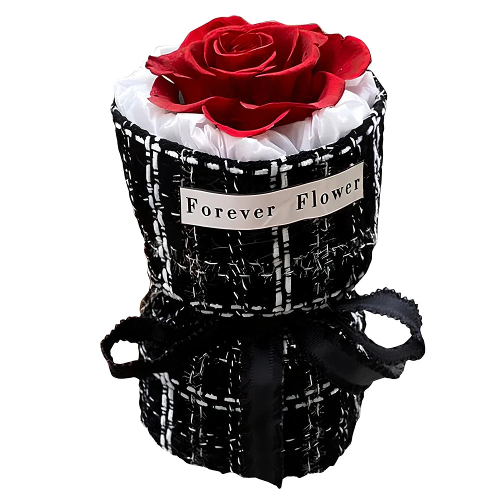 Preserved dried flower bouquet in gradient pink purple colour, 30cm height, eternal life roses