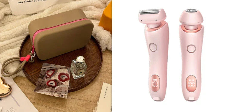 Cordless women's electric shaver with specialized square foil head and hypoallergenic blades for smooth, hair-free skin