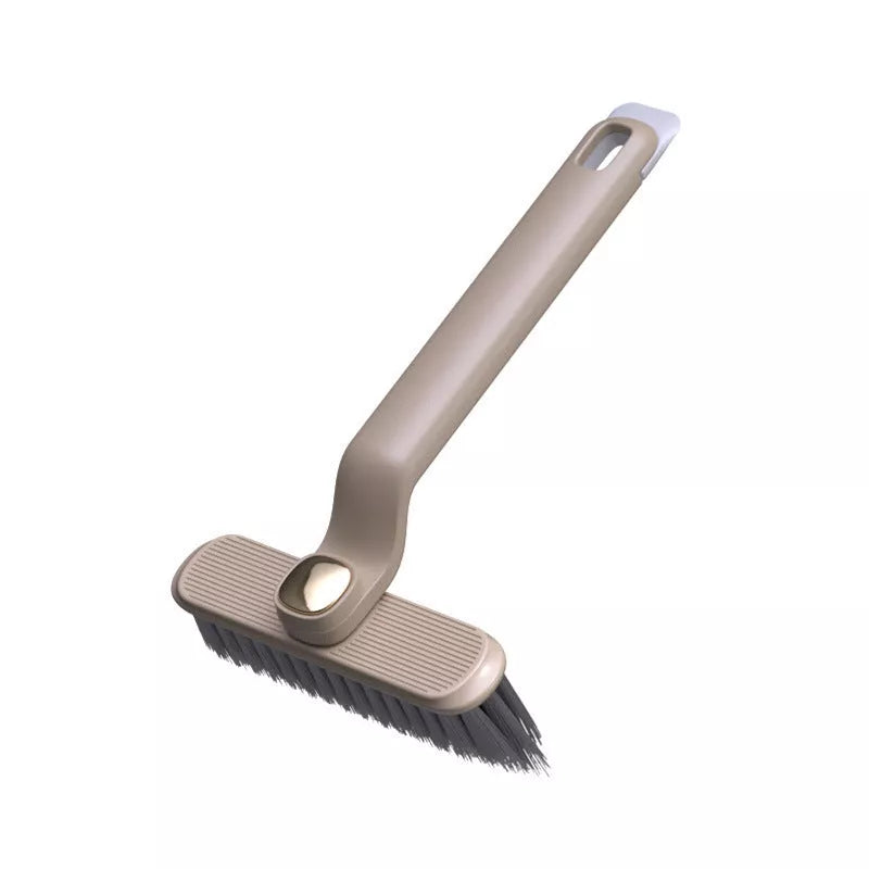 Multi-function rotating crevice cleaning brush in purple, white, and brown for kitchen and bathroom tile joints