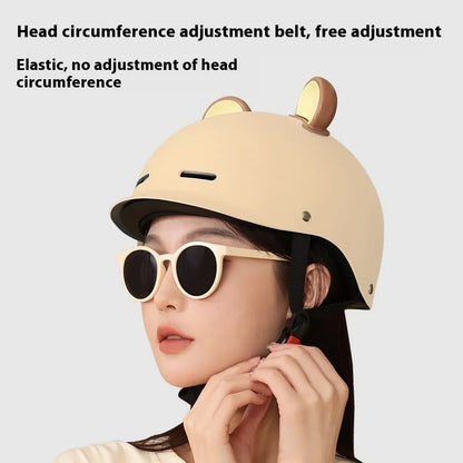 3C certified electric bike helmet in ABS shell shown in mocha colour option for adult commuters.