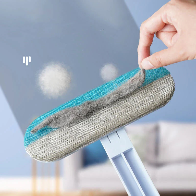Multifunctional cleaning brush with flannel surface for windows, pet hair, and home cleaning