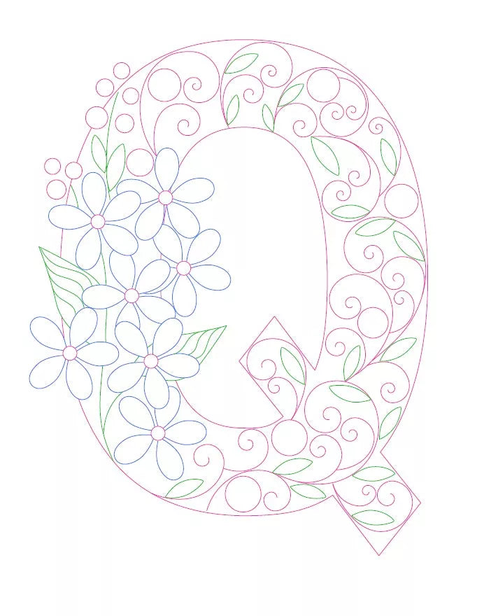 Paper Filigree Painting Kit - Letters for detailed art projects, includes A-Z templates