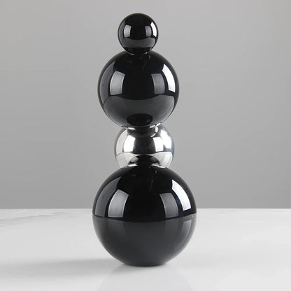Black K9 crystal geometry desktop sculpture with polished surface and geometric angles