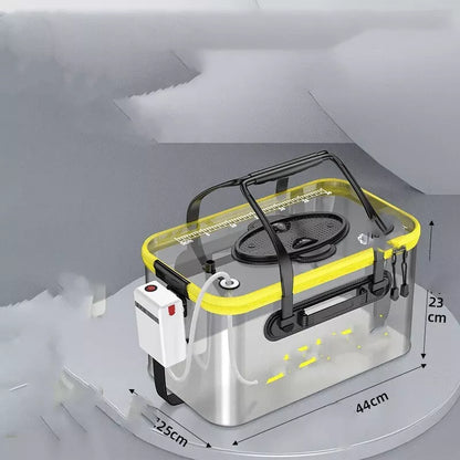 Thickened EVA Fish Protection Bucket with options for oxygen pump and multiple sizes