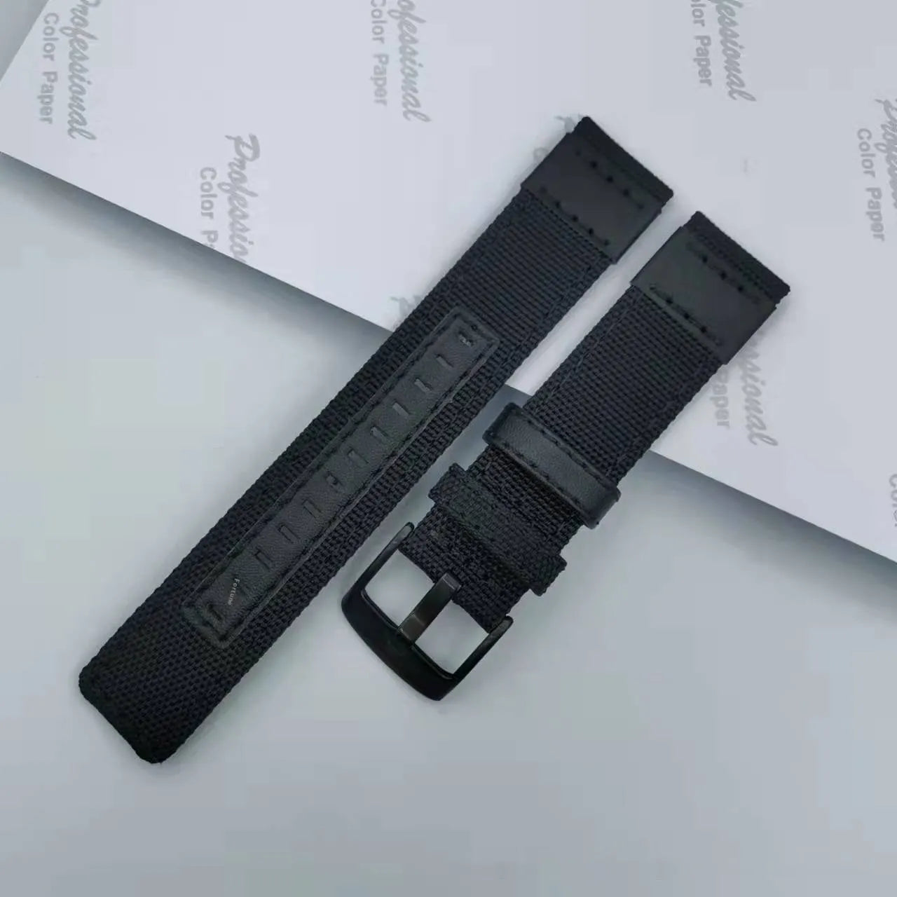 Canvas watch strap in Oxford cloth with size options from 20mm to 24mm width in six colour variations
