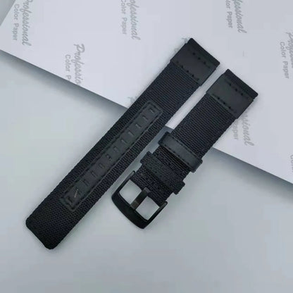 Canvas watch strap in Oxford cloth with size options from 20mm to 24mm width in six colour variations