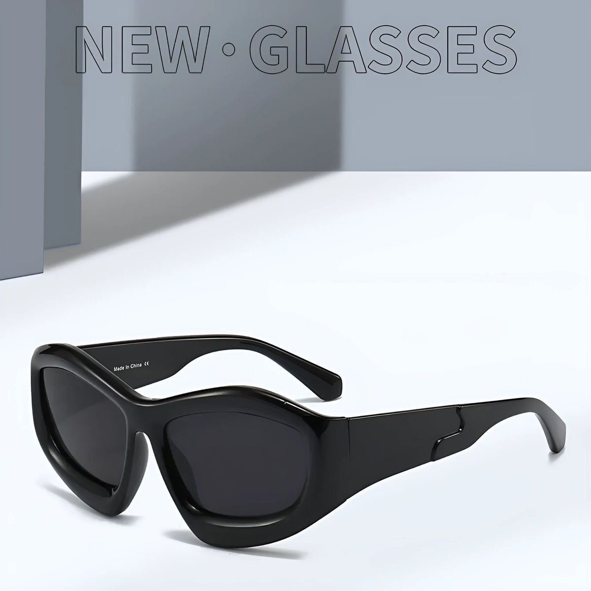 Concave shape sun glasses with bubble element design in multiple colour options for outdoor activities