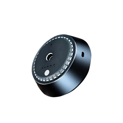 Black USB rechargeable car aroma diffuser with compact 9x4.5cm metal housing