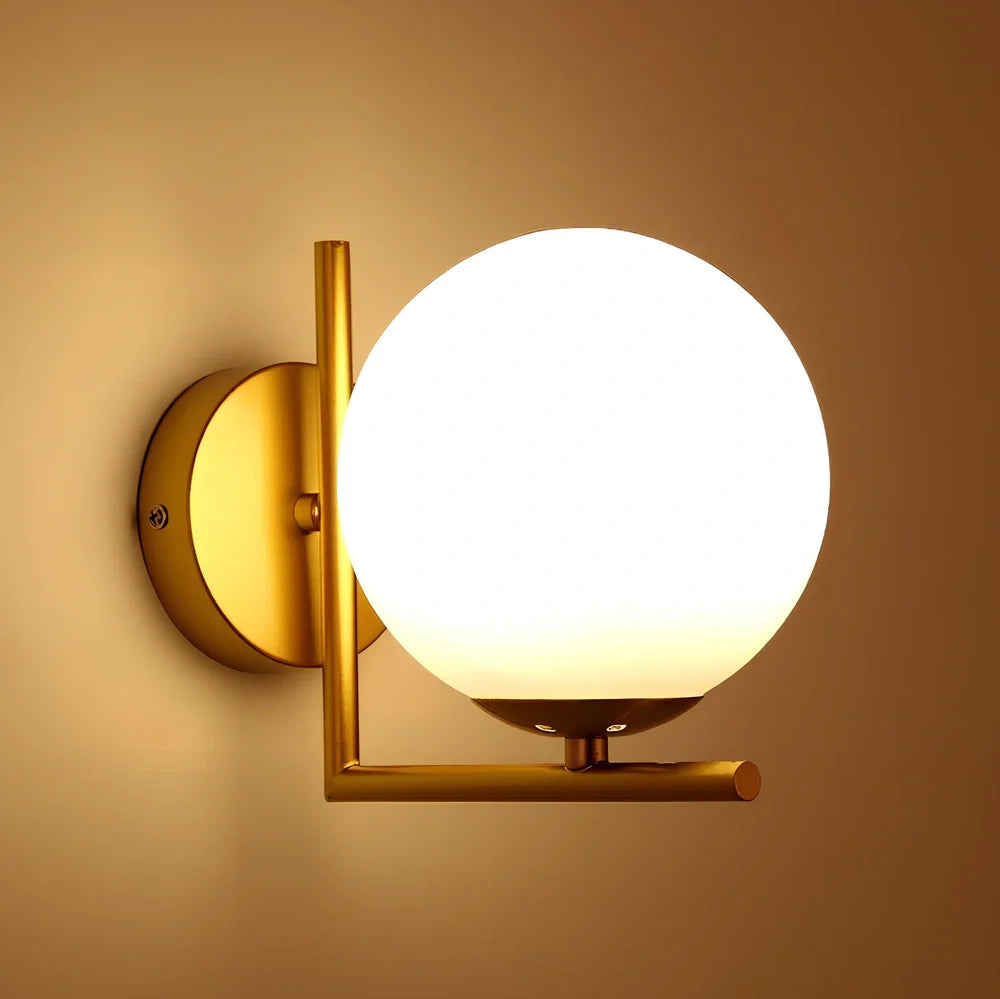 Round petal-shaped glass wall lamp with remote control, 15cm diameter by 18cm height