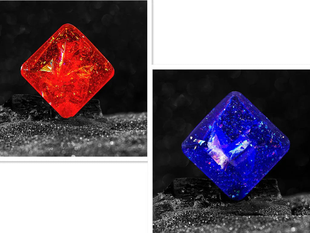 Resin rotating pocket flip toy, 4 x 4 x 1.3 cm quadrilateral desk toy in multiple colour options