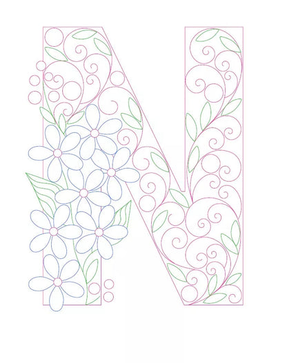 Paper Filigree Painting Kit - Letters for detailed art projects, includes A-Z templates