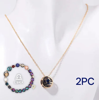 Natural stone beaded necklace and matching bracelet set with colourful gemstone beads.