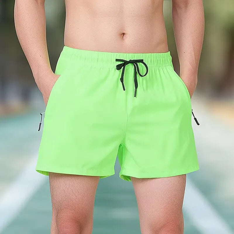 Black Ice Silk fitness training shorts in micro-elastic polyester, high waist with drawstring, available in multiple colours and sizes.