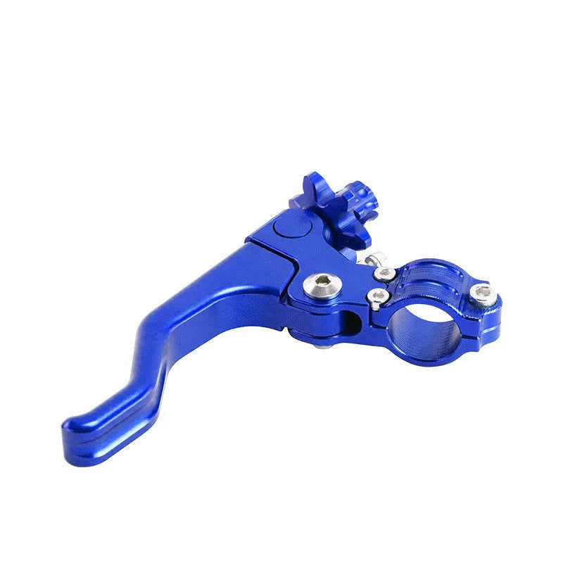 Aluminium alloy motorcycle clutch lever in multiple colour options including red, blue, black, and silver