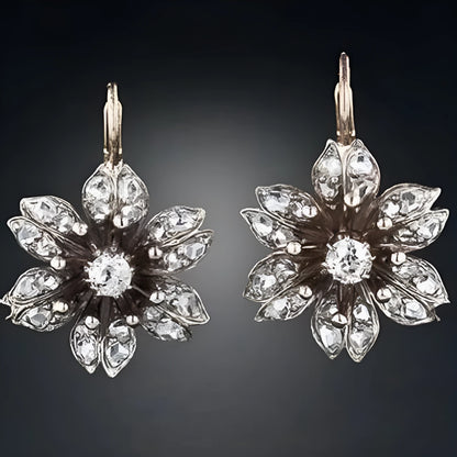 Alloy electroplated silver retro earrings for women with drop design