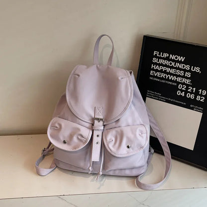 Women's large capacity Oxford cloth schoolbag with sewing thread and printing, free size, available in eight colours