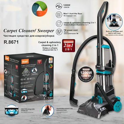 R8671 colour mechanical two-in-one floor cleaner with 1200W power rating