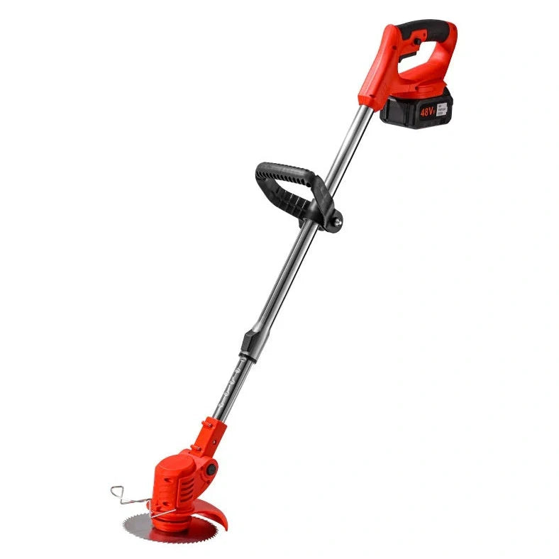 Portable weeding machine with bare metal construction showing 1300mm length and garden application