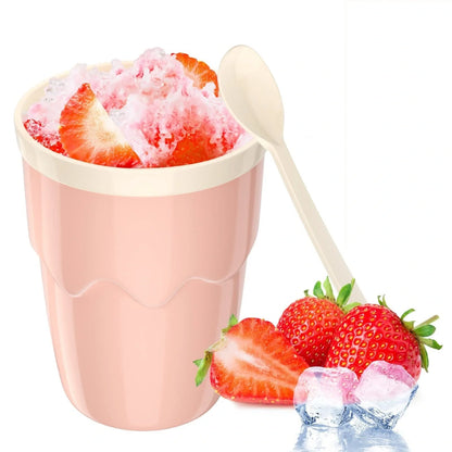 Stainless steel slushy cup for quick homemade ice cream and slushies