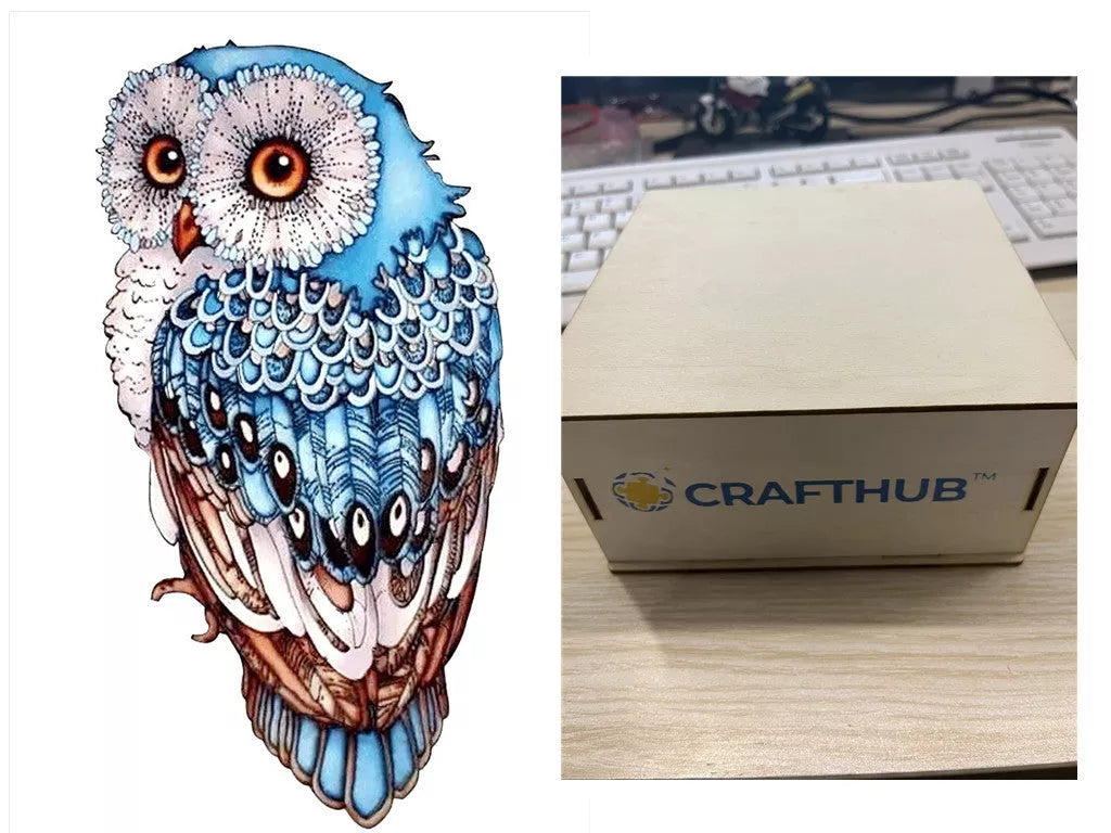 Animal Puzzle Craft Hub A3 Size Wooden Box for puzzle storage and organization