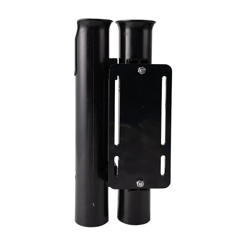 Plastic fishing rod rack with carbon clamp for motorcycle and electric bicycle mounting