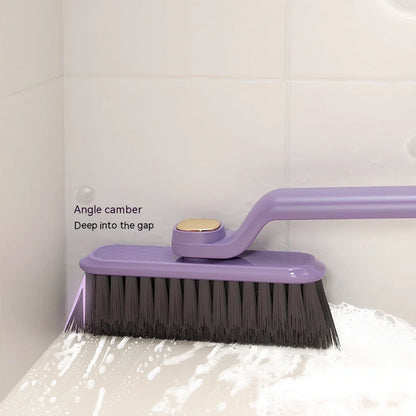 Rotating dual-head gap cleaning brush for tile stains in purple, white or brown