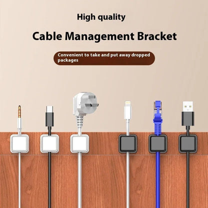 Black or Orange ABS wall-mounted data cable storage holder, 22mm x 22mm, for office car home kitchen.