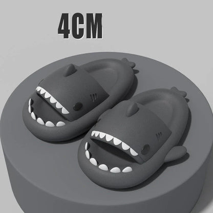 Cozy cartoon shark-themed slippers with anti-slip sole for indoor and outdoor wear
