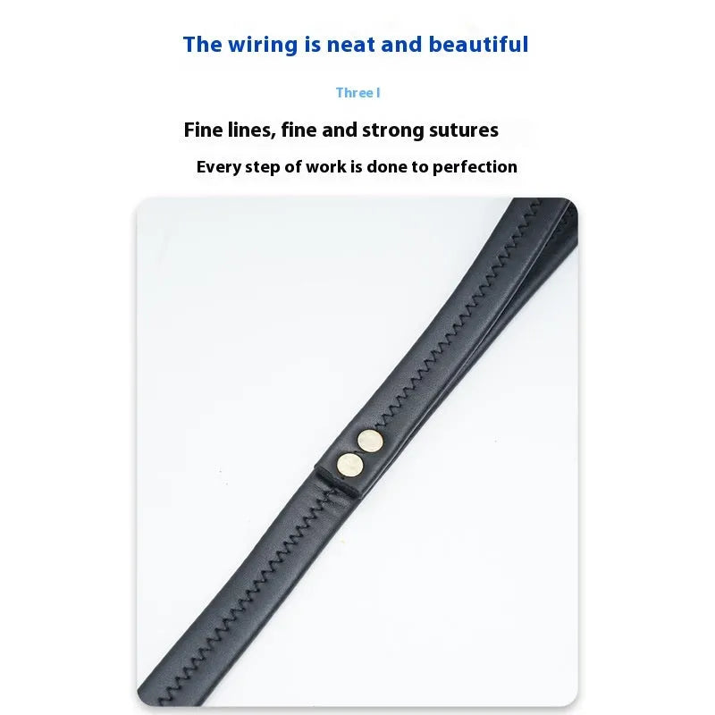 Black and maroon high-grade PU leather pet traction belt with adjustable sizing options